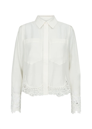 Molly skjorte with lace Jet stream Copenhagen Muse 